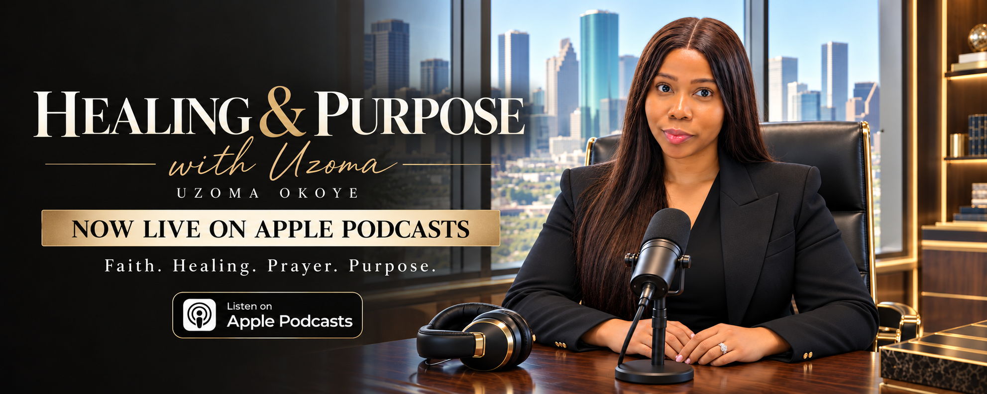 Healing and Purpose with Uzoma. Now live on Apple Podcasts. Faith, healing, prayer, purpose. Listen on Apple Podcasts.